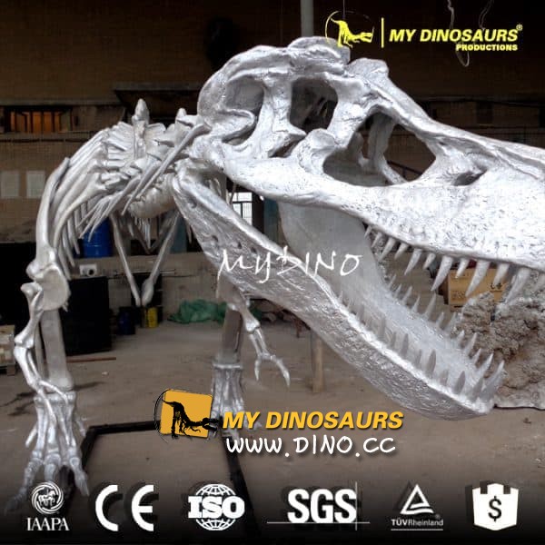 DS-104購物中心裝飾定制銀色T-REX恐龍骨架