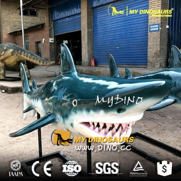 AA-074海洋公園海洋動(dòng)物雕塑裝飾逼真的鯊魚(yú)雕像