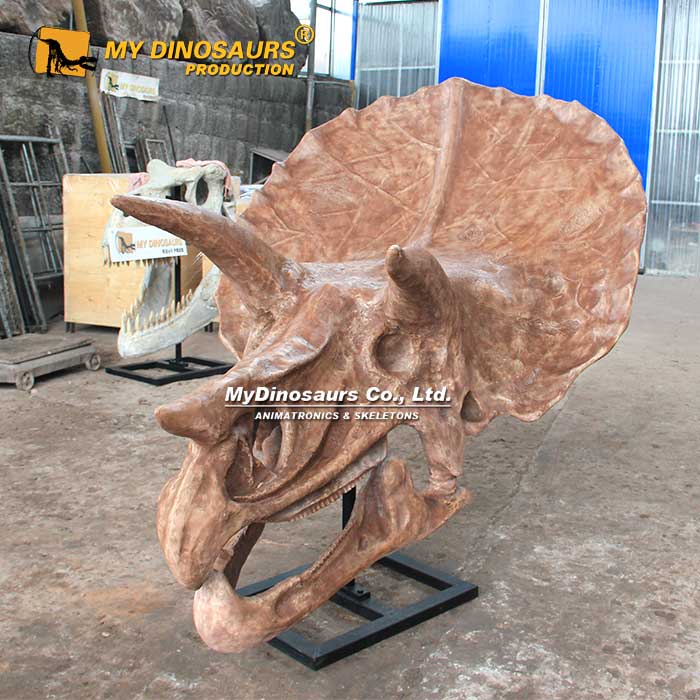 DS-218 玻璃鋼落地式三角龍頭骨頭部室內(nèi)裝飾骨架 