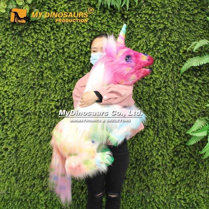 PP-065  披毛獨角獸手偶 發(fā)聲半自動動物互動玩具