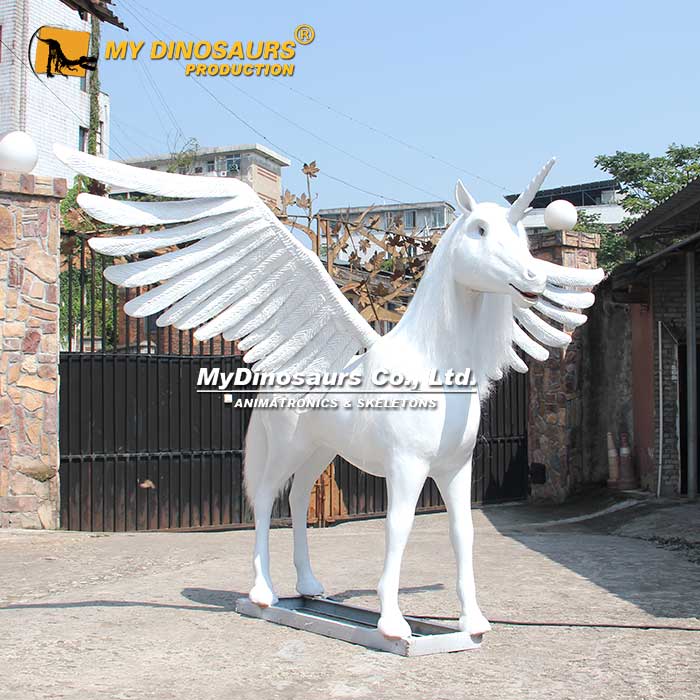 AA-171客廳辦公室酒店展覽館擺件 軟體硅膠獨(dú)角獸仿真動(dòng)物電動(dòng)發(fā)聲模型
