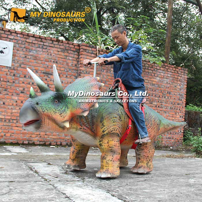 WDR-049 三角龍走龍恐龍跑跑車模型玩具 商場廣場游玩玩具擺件