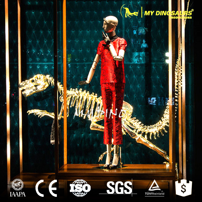custom big dinosaur golden skeleton